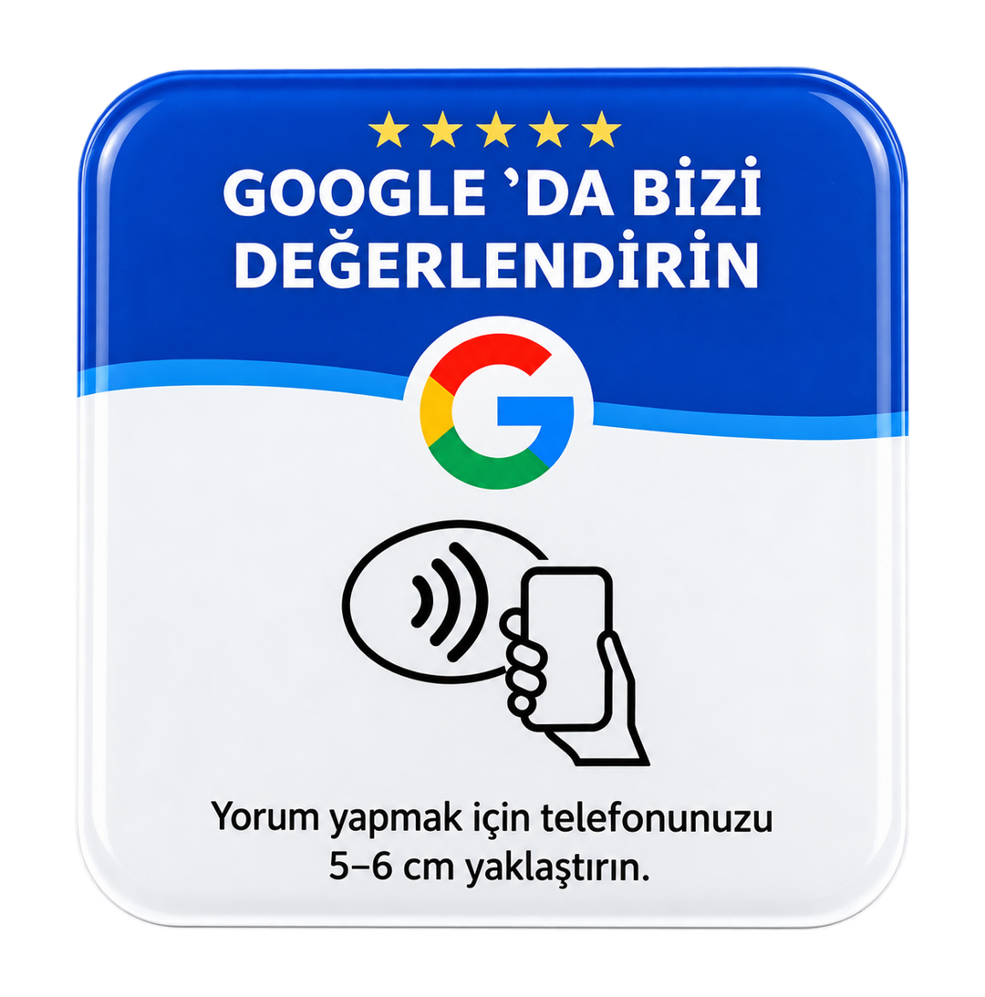 Isletio NFC Google yorum kartı